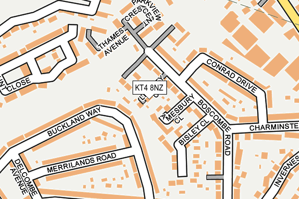 KT4 8NZ map - OS OpenMap – Local (Ordnance Survey)