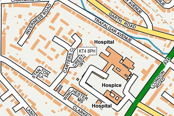 KT4 8PH map - OS OpenMap – Local (Ordnance Survey)