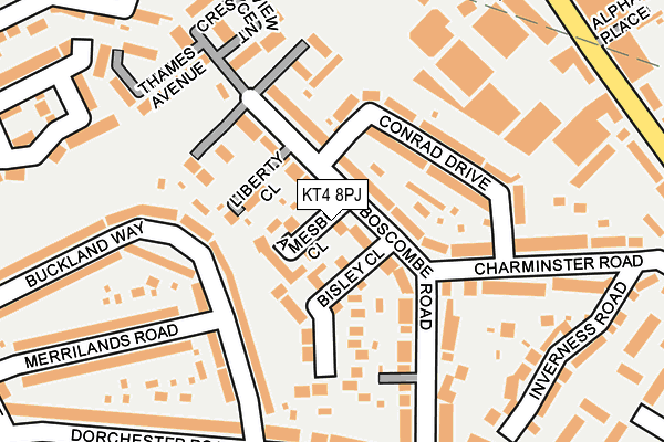 KT4 8PJ map - OS OpenMap – Local (Ordnance Survey)
