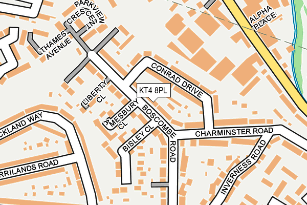 KT4 8PL map - OS OpenMap – Local (Ordnance Survey)