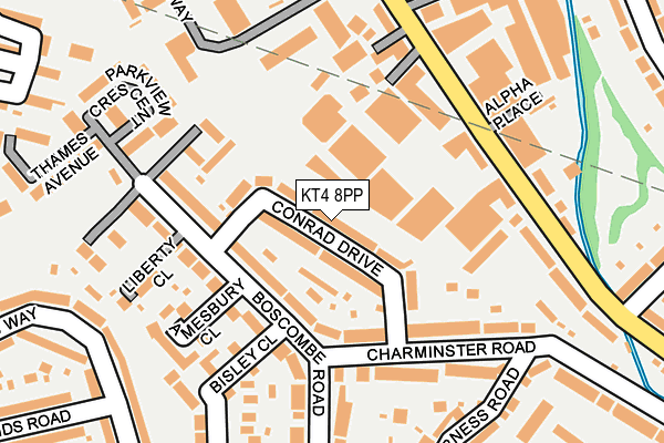 KT4 8PP map - OS OpenMap – Local (Ordnance Survey)