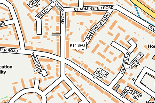 KT4 8PQ map - OS OpenMap – Local (Ordnance Survey)