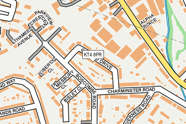 KT4 8PR map - OS OpenMap – Local (Ordnance Survey)