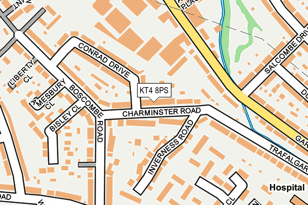 KT4 8PS map - OS OpenMap – Local (Ordnance Survey)