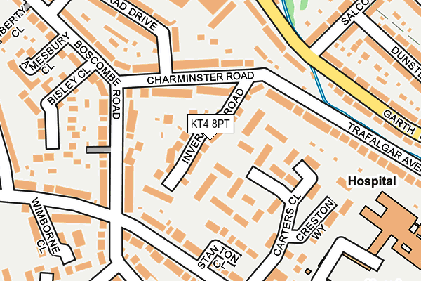 KT4 8PT map - OS OpenMap – Local (Ordnance Survey)