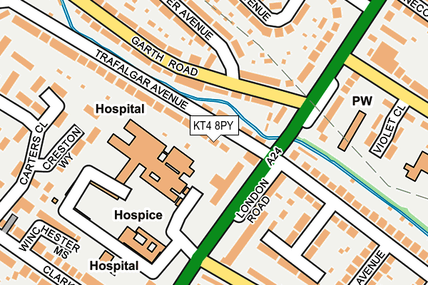KT4 8PY map - OS OpenMap – Local (Ordnance Survey)