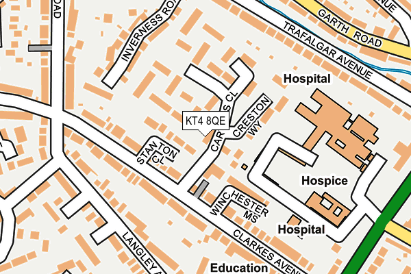 KT4 8QE map - OS OpenMap – Local (Ordnance Survey)