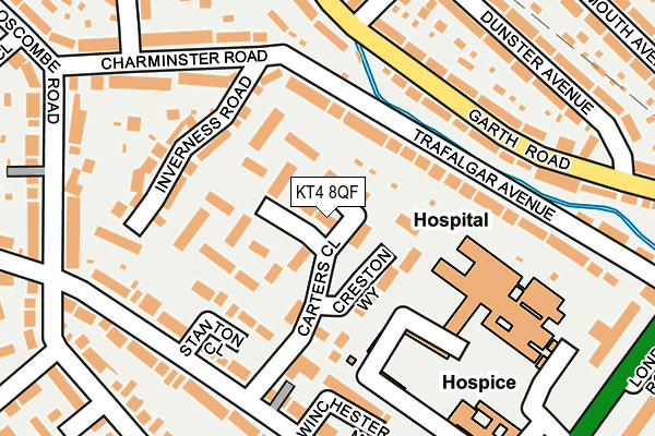 KT4 8QF map - OS OpenMap – Local (Ordnance Survey)