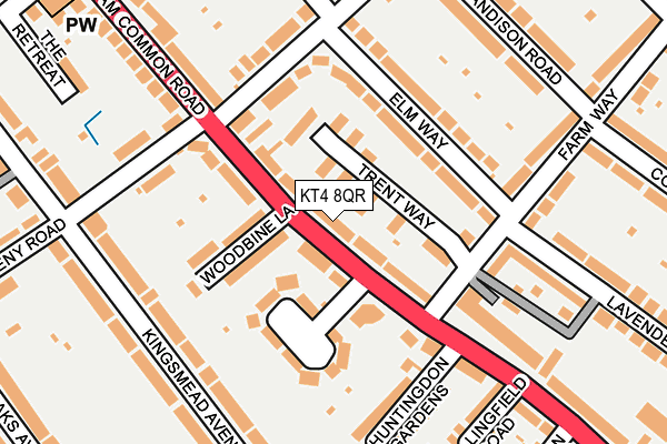 KT4 8QR map - OS OpenMap – Local (Ordnance Survey)