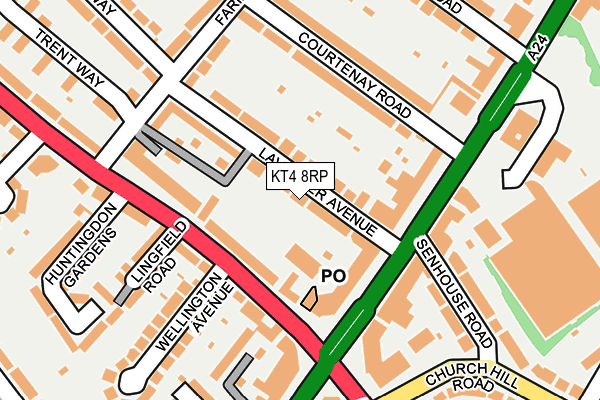 KT4 8RP map - OS OpenMap – Local (Ordnance Survey)