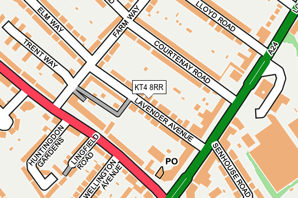 KT4 8RR map - OS OpenMap – Local (Ordnance Survey)