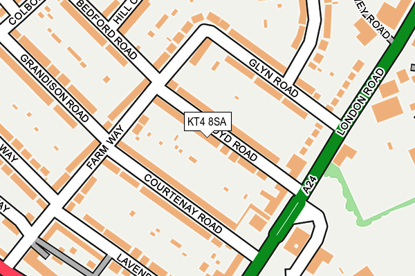 KT4 8SA map - OS OpenMap – Local (Ordnance Survey)