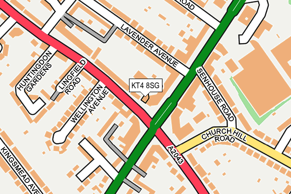 KT4 8SG map - OS OpenMap – Local (Ordnance Survey)