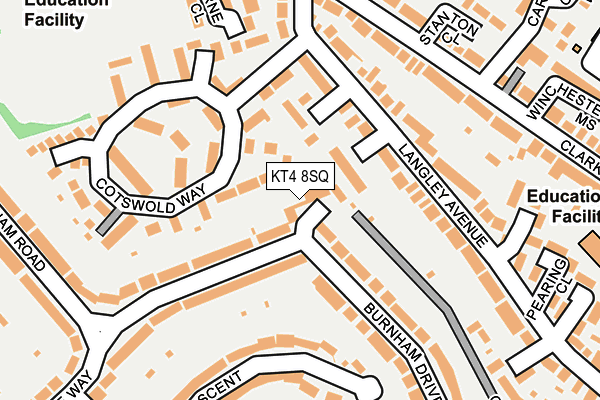 KT4 8SQ map - OS OpenMap – Local (Ordnance Survey)
