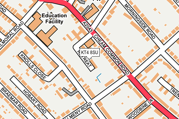 KT4 8SU map - OS OpenMap – Local (Ordnance Survey)