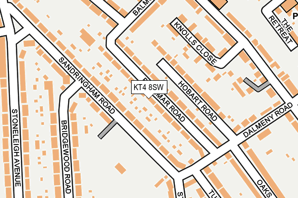 KT4 8SW map - OS OpenMap – Local (Ordnance Survey)