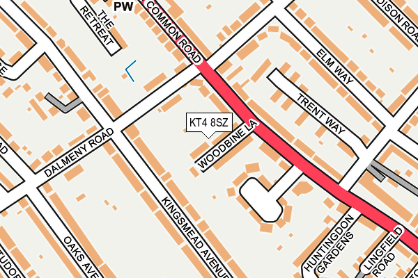 KT4 8SZ map - OS OpenMap – Local (Ordnance Survey)