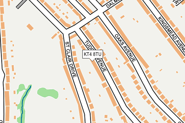 KT4 8TU map - OS OpenMap – Local (Ordnance Survey)