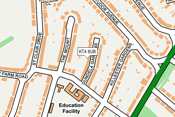 KT4 8UB map - OS OpenMap – Local (Ordnance Survey)