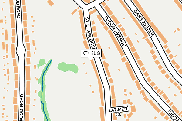 KT4 8UG map - OS OpenMap – Local (Ordnance Survey)