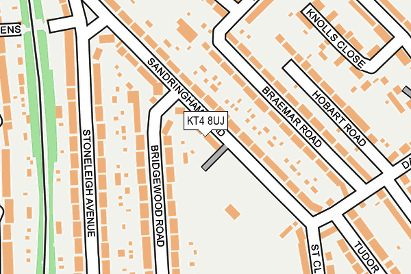 KT4 8UJ map - OS OpenMap – Local (Ordnance Survey)