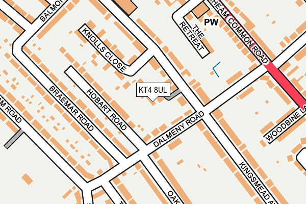 KT4 8UL map - OS OpenMap – Local (Ordnance Survey)
