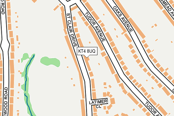 KT4 8UQ map - OS OpenMap – Local (Ordnance Survey)