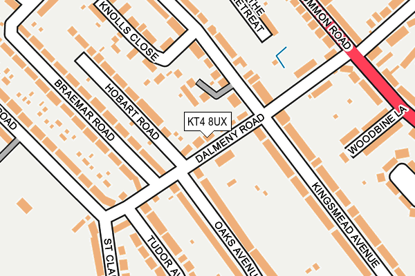 KT4 8UX map - OS OpenMap – Local (Ordnance Survey)