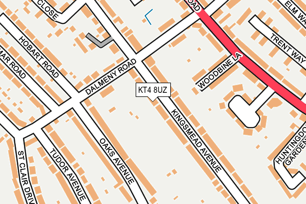 KT4 8UZ map - OS OpenMap – Local (Ordnance Survey)