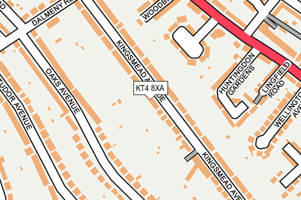 KT4 8XA map - OS OpenMap – Local (Ordnance Survey)