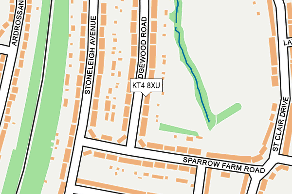 KT4 8XU map - OS OpenMap – Local (Ordnance Survey)