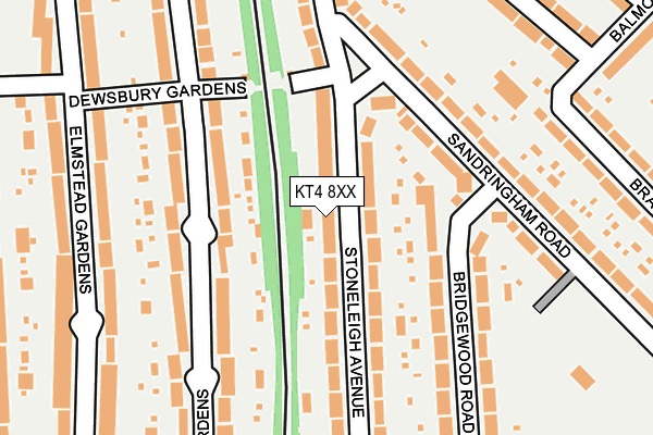 KT4 8XX map - OS OpenMap – Local (Ordnance Survey)