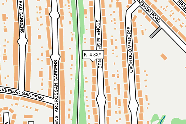KT4 8XY map - OS OpenMap – Local (Ordnance Survey)