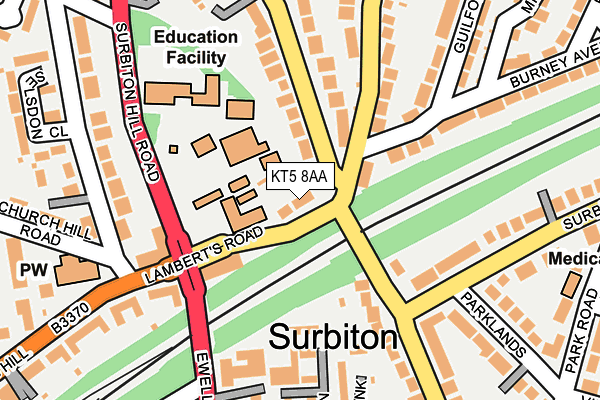 KT5 8AA map - OS OpenMap – Local (Ordnance Survey)