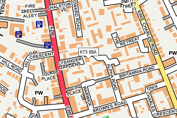 KT5 8BA map - OS OpenMap – Local (Ordnance Survey)