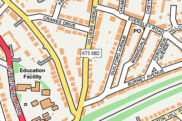 KT5 8BD map - OS OpenMap – Local (Ordnance Survey)