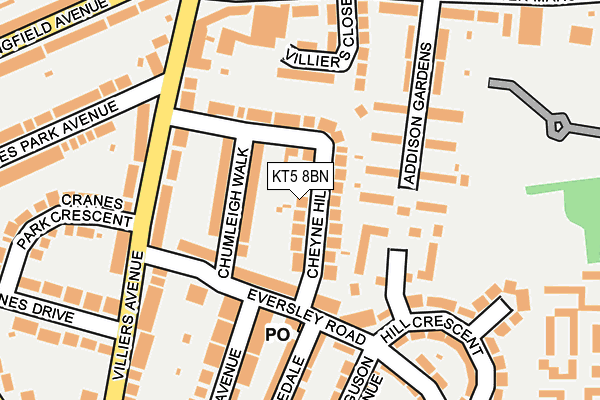KT5 8BN map - OS OpenMap – Local (Ordnance Survey)