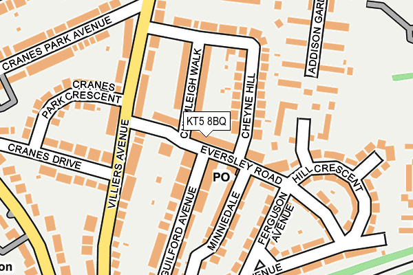 KT5 8BQ map - OS OpenMap – Local (Ordnance Survey)