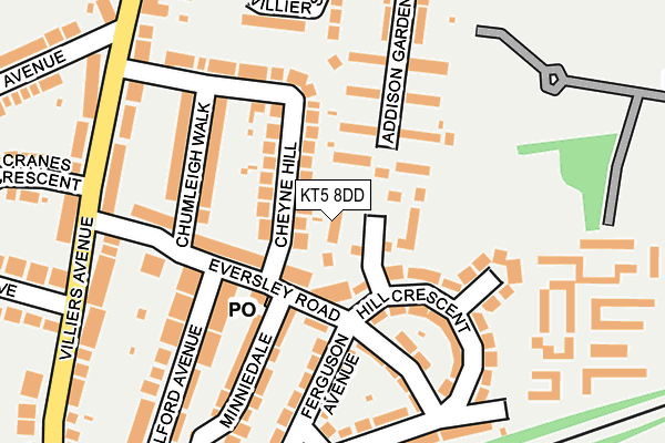 KT5 8DD map - OS OpenMap – Local (Ordnance Survey)