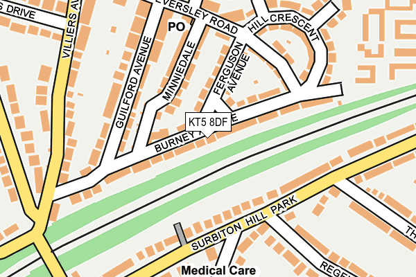 KT5 8DF map - OS OpenMap – Local (Ordnance Survey)