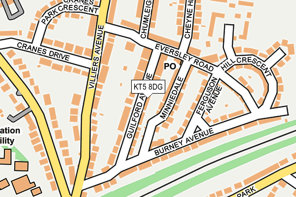 KT5 8DG map - OS OpenMap – Local (Ordnance Survey)