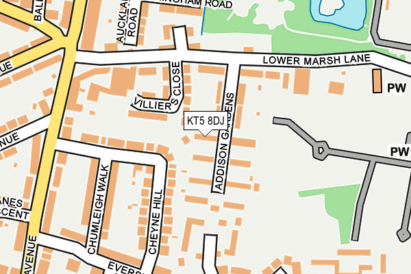 KT5 8DJ map - OS OpenMap – Local (Ordnance Survey)