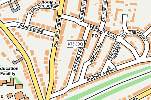 KT5 8DQ map - OS OpenMap – Local (Ordnance Survey)