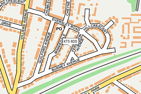 KT5 8DS map - OS OpenMap – Local (Ordnance Survey)