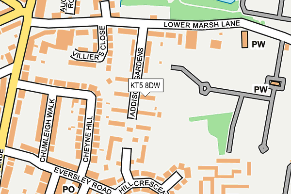 KT5 8DW map - OS OpenMap – Local (Ordnance Survey)