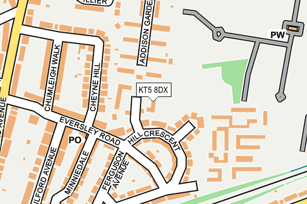 KT5 8DX map - OS OpenMap – Local (Ordnance Survey)