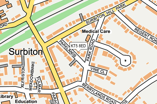 KT5 8ED map - OS OpenMap – Local (Ordnance Survey)