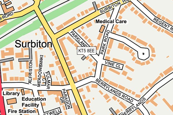 KT5 8EE map - OS OpenMap – Local (Ordnance Survey)