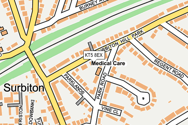 KT5 8EX map - OS OpenMap – Local (Ordnance Survey)