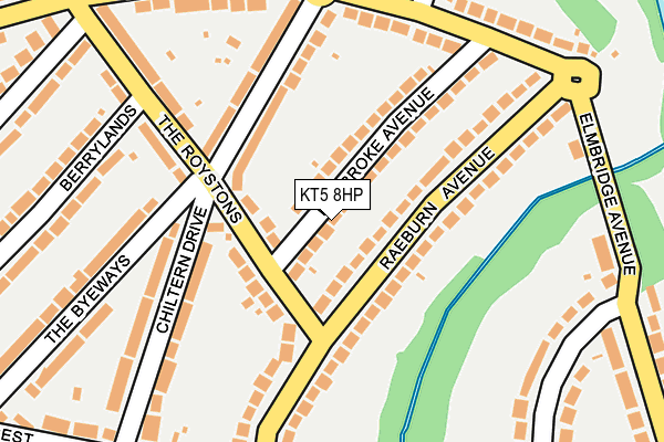 KT5 8HP map - OS OpenMap – Local (Ordnance Survey)
